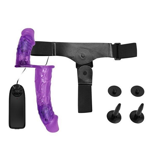 Женский страпон с вибрацией и вагинальной пробкой Baile BW-022049-0603 (18 см)