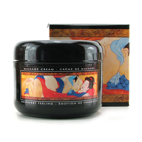 Съедобный массажный крем с ароматом малины Shunga 4001