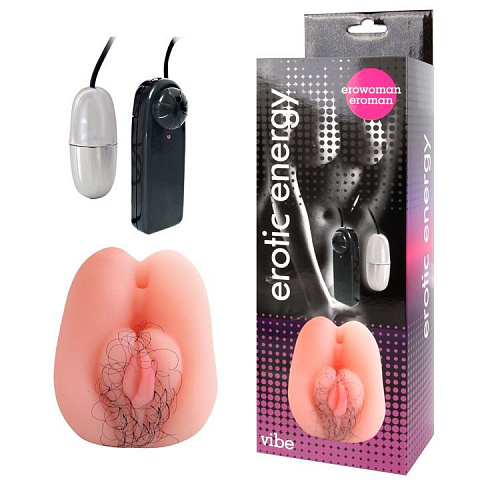Вибровагина телесного цвета с волосиками Bior toys Erowoman EE-10164