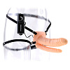 Двойной страпон с вибрацией Pipedream Double Penetrator Vibrating Hollow Strap-On PD3385-21