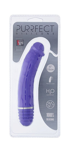 Фиолетовый вибратор-реалистик Dream Toys PURRFECT SILICONE VIBRATOR 6INCH PURPLE 20883