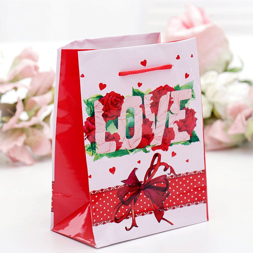 Подарочный пакет Сима-Ленд «Любовь» 3821319 (12×15×5 см)