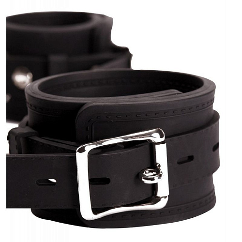 Чёрные силиконовые наручи Pornhub Silicone Wrist Buckles 94872