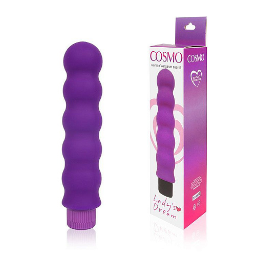 Фиолетовый силиконовый вибратор-ёлочка Bior toys Cosmo CSM-23093 (15 см)