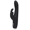 Чёрный вибратор с клиторальным отростком Fifty Shades of Grey Greedy Girl Slimline Rabbit Vibrator FS-74953 (22,8 см)