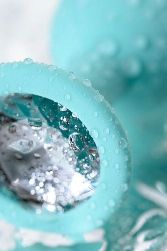 Мятная анальная пробка с прозрачным кристаллом Штучки-дрючки 690111 (7,3 см)