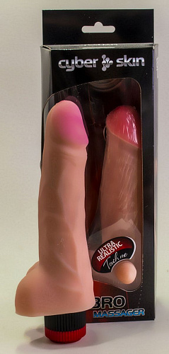 Ультра реалистичный виброфаллос телесного цвета с мошонкой LOVETOY (А-Полимер) 808306 (18 см)