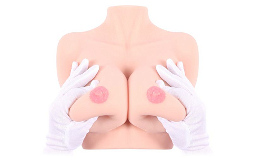 Мастурбатор-полуторс телесного цвета в натуральную величину KOKOS TITTIES D_cup M10-00-07-2