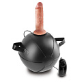 Чёрный мини-мяч с фаллической насадкой телесного цвета и вибрацией Pipedream Vibrating Mini Sex Ball with 6 Dildo PD5684-21 (15,2 см)
