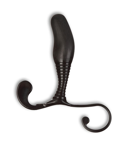 Чёрный массажёр простаты с дополнительными отростками Пикантные штучки DP254 (10 см)