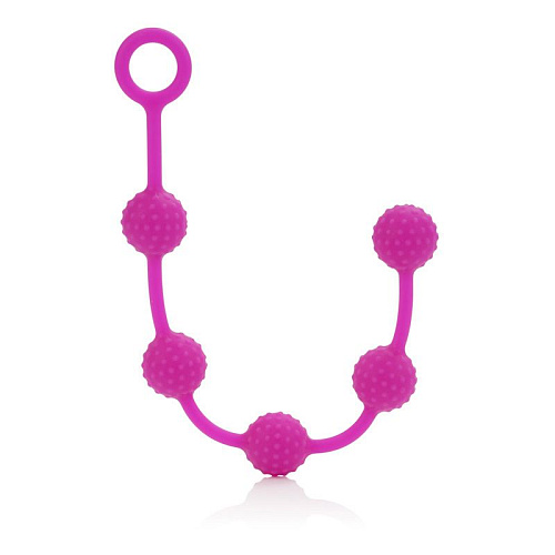 Две розовые анальные цепочки различного рельефа California Exotic Novelties Posh Silicone O Beads SE-1322-10-3