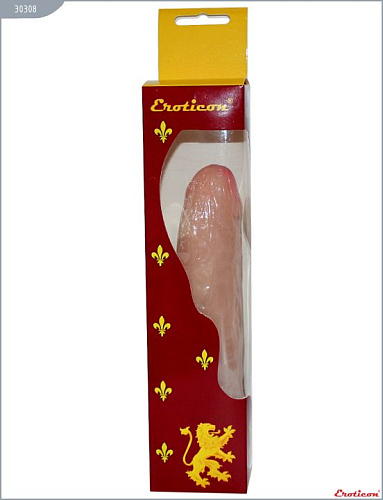 Реалистичный вибратор из ультраскин телесного цвета Eroticon 30308 (20 см)