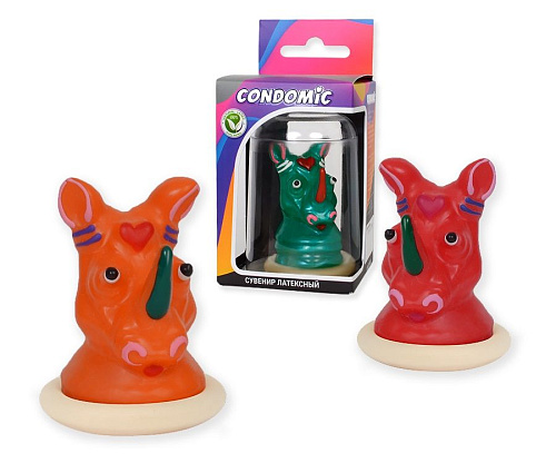 Сувенирный латексный презерватив Sitabella «Носорог» 3240