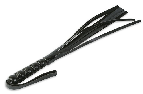Чёрная короткая плётка с множеством хвостов Пикантные штучки DP420A (38 см)
