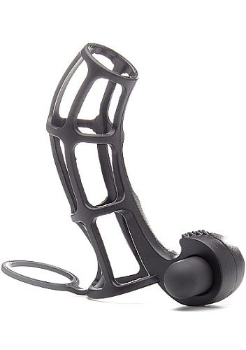 Чёрная сбруя на пенис с кольцом для яичек Shots Media BV Stinger II SHT225BLK (13,5 см)