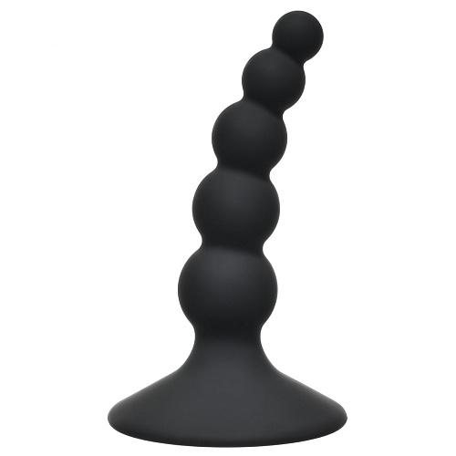 Чёрная анальная пробка Lola toys Ribbed Plug Black 4108-03Lola (10,5 см)