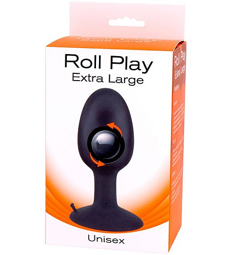 Чёрная анальная втулка со смещенным центром тяжести Seven Creations ROLL PLAY EXTRA LARGE 51082 (12 см)