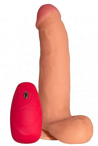 Телесный реалистичный вибратор с пультом Сумерки богов №73 3204-73 BX DD (20 см)