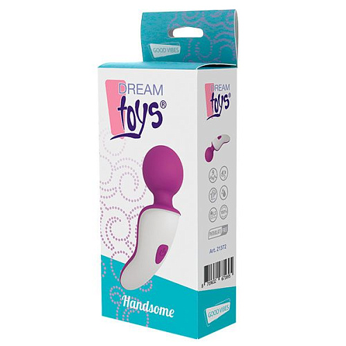 Фиолетово-белый мини-вибратор с головкой-шаром Dream Toys HANDSOME 21372