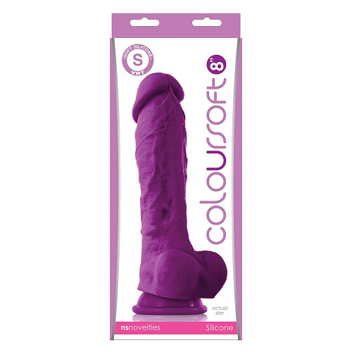 Фиолетовый фаллоимитатор на присоске NS Novelties ColourSoft 8 Soft Dildo NSN-0410-35 (23,5 см)