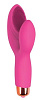 Розовый силиконовый вибромассажёр с округлым клиторальным отростком Bior toys ST-40145-6