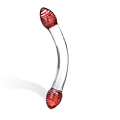 Изогнутый двусторонний фаллос из стекла Glas Red Head GLAS-22