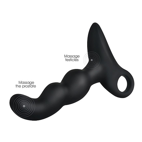 Чёрный силиконовый анальный вибромассажер-ёлочка Erokay EK-2507