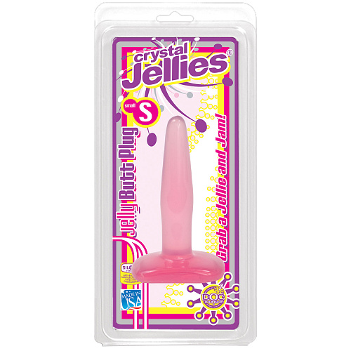 Гелевая анальная пробка розового цвета Doc Johnson Crystal Jellies Small Butt Plug 0289-01-CD (11,5 см)