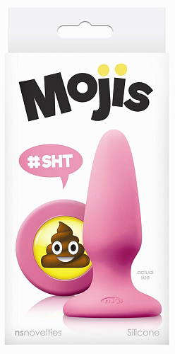 Розовая силиконовая пробка среднего размера NS Novelties Emoji SHT NSN-0513-04 (10,2 см)