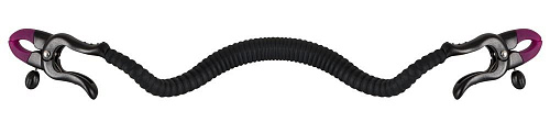 Чёрно-фиолетовый зажим на половые губы с гибкой перемычкой для G-стимуляции Orion 0510602