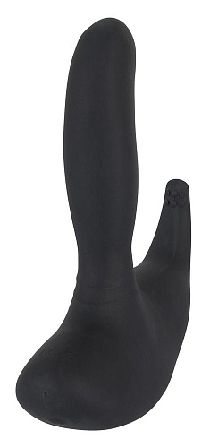 Чёрный вибростимулятор простаты с 8 режимами вибрации и движущимся язычком Orion 0588342