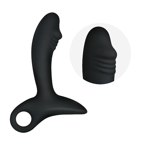 Чёрный силиконовый анальный вибромассажёр Erokay EK-2506