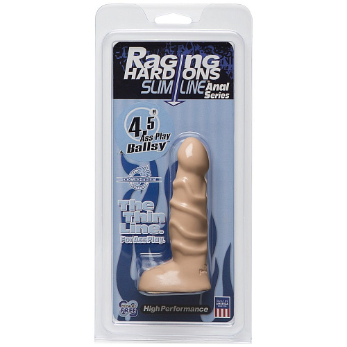Телесный анальный фаллоимитатор Doc Johnson Raging Hard-Ons Slimline 4.5 Ballsy 0279-25-CD (11,5 см)