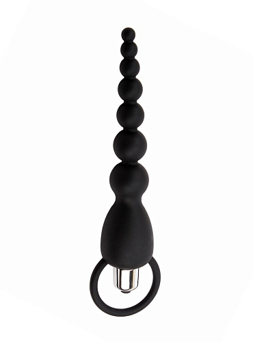 Чёрная анальная цепочка с вибрацией Chisa CN-331404321 (19 см)