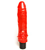 Ярко-красный гелевый вибратор с усиками на основании Сумерки богов 322-10 BX DD (16 см)