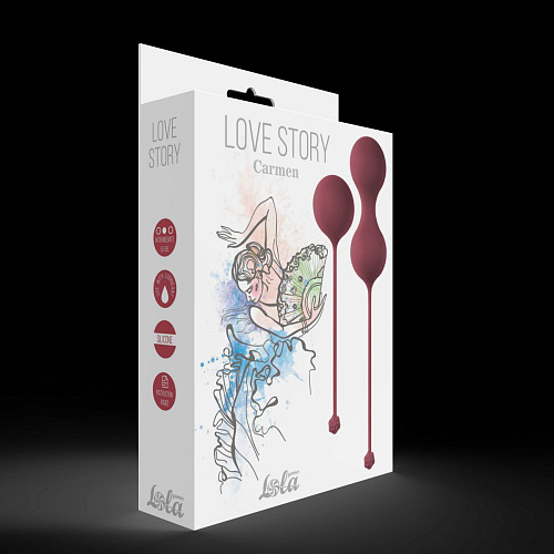 Набор бордовых вагинальных шариков Lola toys Love Story Carmen 3011-02lola