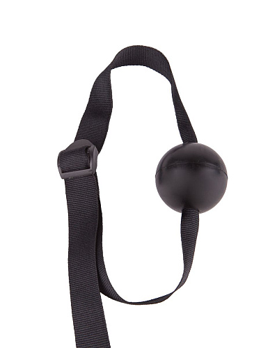 Чёрный кляп-шар на ремешках с пряжками Sitabella 7091