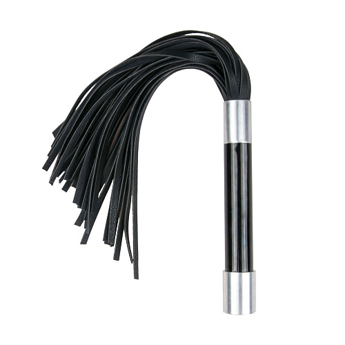 Чёрная плеть EDC Wholesale Easytoys Flogger With Metal Grip ET289BLK (38 см)