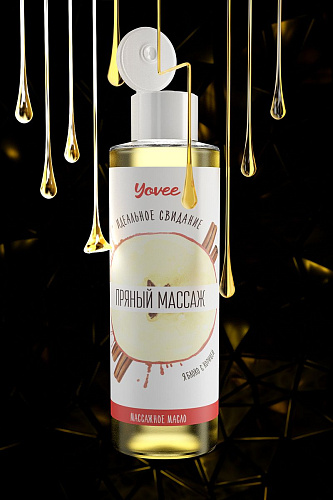 Масло для массажа с ароматом яблока и корицы ToyFa «Пряный массаж» 722106 (50 мл)