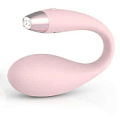 Силиконовый С-образный хай-тек вибромассажёр-кит нежно-розового цвета ImToy Whale