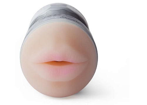 Сребристый мастурбатор-ротик с вибрацией Topco Sales Vulcan Love Skin Masturbator Ripe Mouth Vibe 1600148