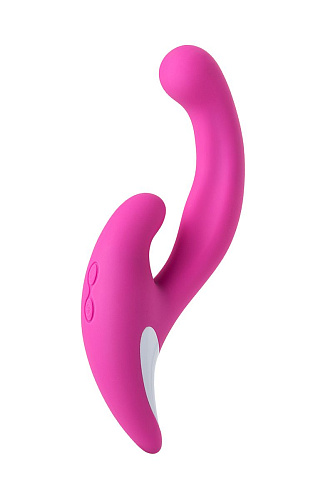 Розовый эргономичный вибратор для двойной стимуляции JOS JAVI 783016 (22 см)