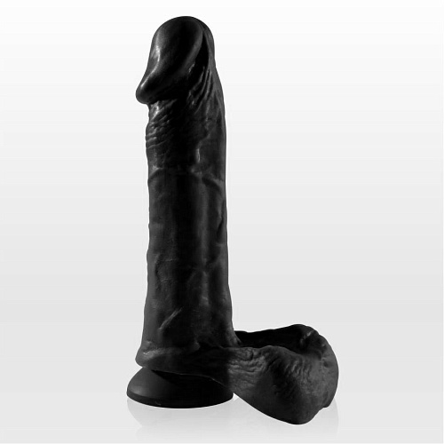 Чёрный фаллоимитатор с присоской Sitabella f025 (17,8 см)