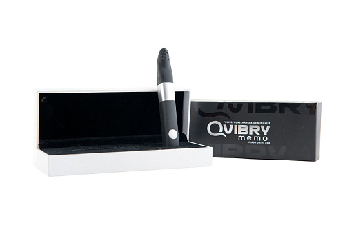 Чёрный клиторальный вибратор с 8Gb USB памяти и 7 режимами вибрации Qvibry QM1