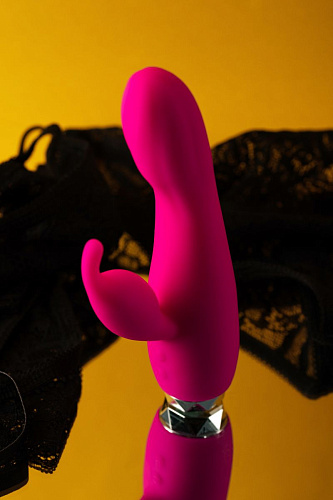 Розовый вибратор с клиторальным стимулятором ToyFa L EROINA 561003 (17 см)