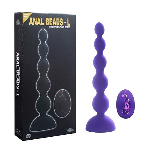 Фиолетовый анальный вибростимулятор с пультом ДУ Howells Anal Beads L 189024pur (21,5 см)