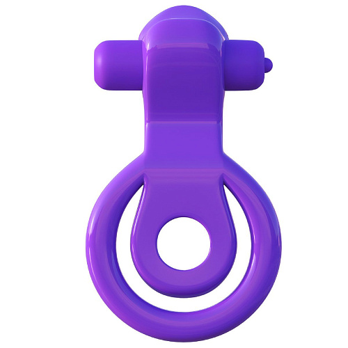Фиолетовое эрекционное кольцо на пенис и мошонку Pipedream Lovely Licks Couples Ring D5822-12