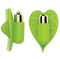 Салатовый клиторальный стимулятор в виде листочка с шипиками Bior toys ST-40142-7 (8 см)