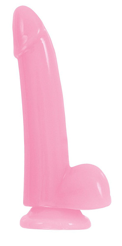 Розовый фаллоимитатор на присоске NS Novelties Firefly Smooth Glowing Dong 5 Pink NSN-0477-14 (14,5 см)