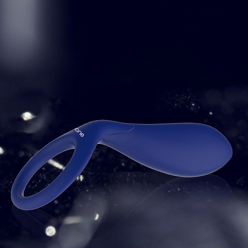 Синее эрекционное кольцо с виброэлементом Nalone Tango VS-VR38